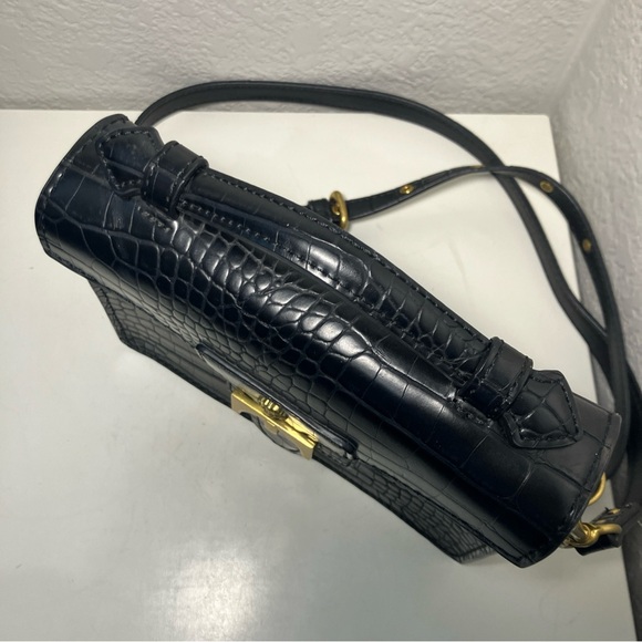 Anne Klein Small Serena Embossed Top Handle Cross Body Satchel - Picture 5 of 8